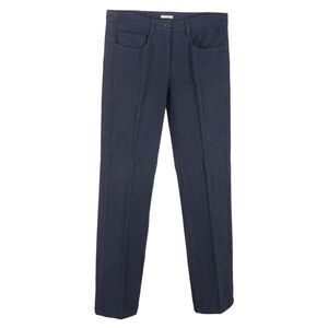 Miu Miu Cropped Trousers in Navy Blue Wool